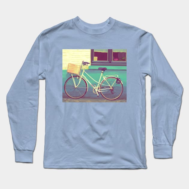 Bicycle watercolor Long Sleeve T-Shirt by Mimie20